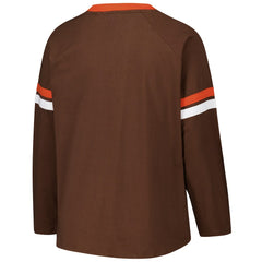 Cleveland Browns Women's Plus Size Won & Done Lace-Up V-Neck Long Sleeve T-Shirt Brown | Fanatics