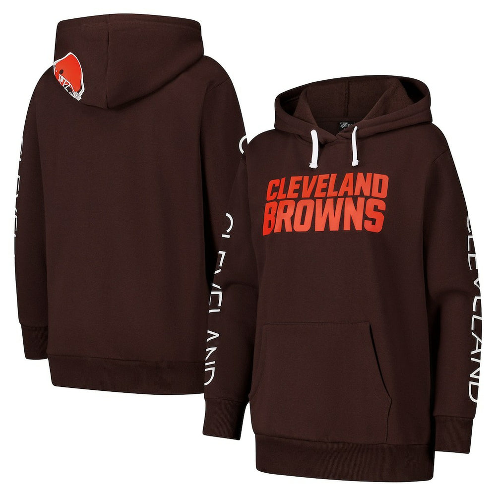 Cleveland Browns G-III 4Her by Carl Banks Women's Extra Inning Pullover Hoodie Brown | NFL