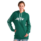 New York Jets G-III 4Her by Carl Banks Women's Extra Inning Pullover Hoodie Green | NFL