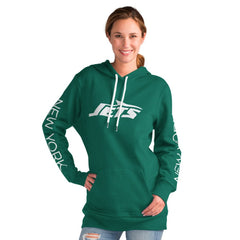 New York Jets G-III 4Her by Carl Banks Women's Extra Inning Pullover Hoodie Green | NFL