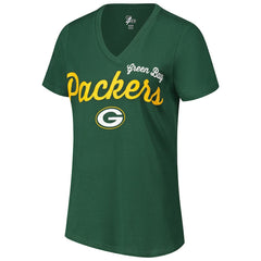 Green Bay Packers G-III 4Her by Carl Banks Women's Post Season V-Neck T-Shirt Green | NFL