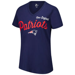 New England Patriots G-III 4Her by Carl Banks Women's Post Season V-Neck T-Shirt Navy | NFL
