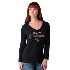 Arizona Cardinals G-III 4Her by Carl Banks Women's Post Season Long Sleeve V-Neck T-Shirt Black | NFL