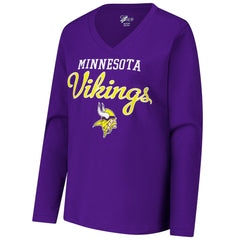 Minnesota Vikings G-III 4Her by Carl Banks Women's Post Season Long Sleeve V-Neck T-Shirt Purple | NFL