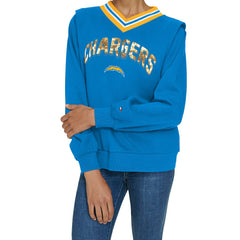 Los Angeles Chargers Tommy Hilfiger Women's Alice V-Neck Pullover Sweatshirt Powder Blue | NFL