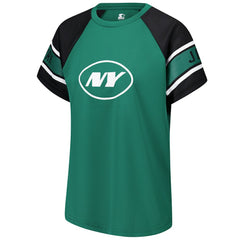 New York Jets Starter Women's 1st Rounder Color Block Raglan Top Green | NFL