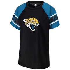 Jacksonville Jaguars Starter Women's 1st Rounder Color Block Raglan Top Black | NFL