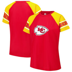 Kansas City Chiefs Starter Women's 1st Rounder Color Block Raglan Top Red | NFL