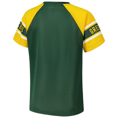 Green Bay Packers Starter Women's 1st Rounder Color Block Raglan Top Green | NFL