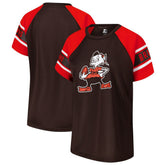 Cleveland Browns Starter Women's 1st Rounder Color Block Raglan Top Brown | NFL