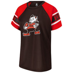 Cleveland Browns Starter Women's 1st Rounder Color Block Raglan Top Brown | NFL