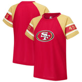 San Francisco 49ers Starter Women's 1st Rounder Color Block Raglan Top Red | NFL