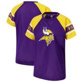 Minnesota Vikings Starter Women's 1st Rounder Color Block Raglan Top Purple | NFL