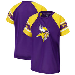 Minnesota Vikings Starter Women's 1st Rounder Color Block Raglan Top Purple | NFL