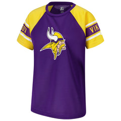 Minnesota Vikings Starter Women's 1st Rounder Color Block Raglan Top Purple | NFL