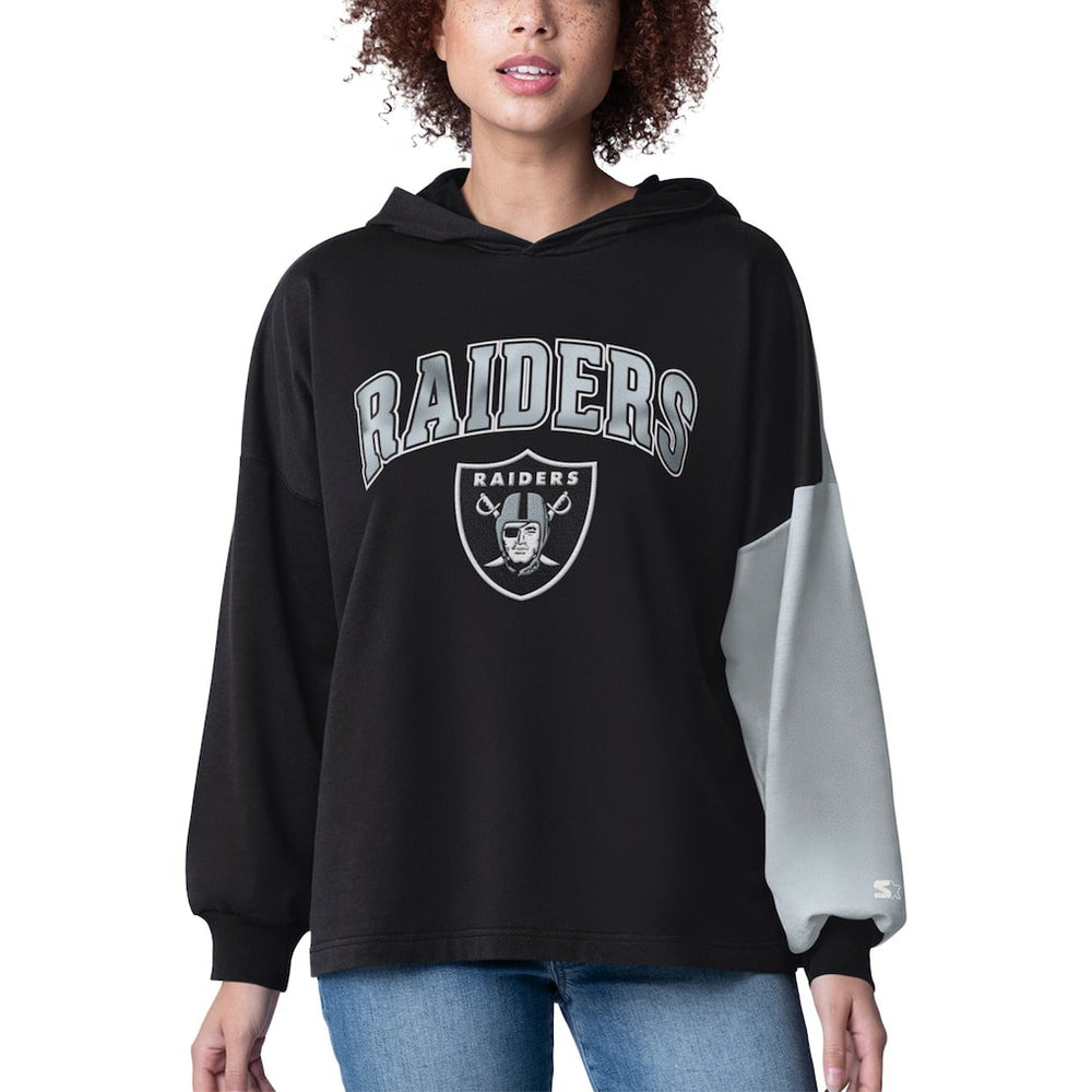 Las Vegas Raiders Starter Women's Power Move Long Sleeve Pullover Hoodie Black | NFL