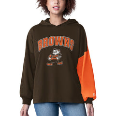 Cleveland Browns Starter Women's Power Move Long Sleeve Pullover Hoodie Brown | NFL