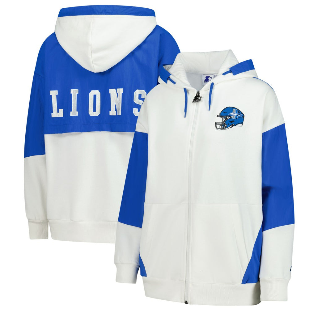 Detroit Lions Starter Women's Scrimmage Full-Zip Hoodie White | NFL