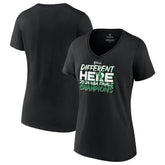 Boston Celtics Women's 2024 NBA Finals Champions Pump Fake Hometown Originals V-Neck T-Shirt Black - NBA