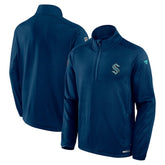 Seattle Kraken Fanatics Big & Tall Authentic Pro Quarter-Zip Top - Navy - NHL