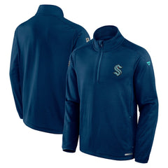 Seattle Kraken Fanatics Big & Tall Authentic Pro Quarter-Zip Top - Navy - NHL