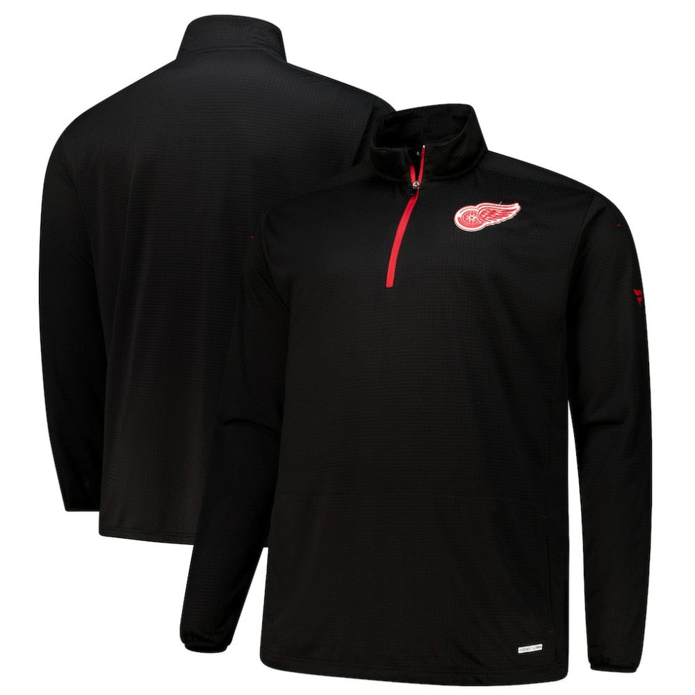 Detroit Red Wings Fanatics Big & Tall Authentic Pro Quarter-Zip Top - Black - NHL
