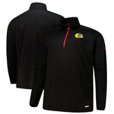 Chicago Blackhawks Fanatics Big & Tall Authentic Pro Quarter-Zip Top - Black - NHL