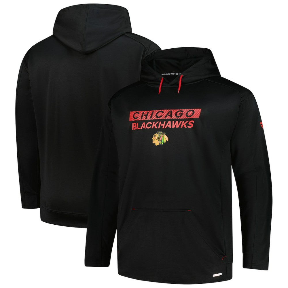 Chicago Blackhawks Fanatics Authentic Pro Big & Tall Pullover Hoodie - Black - NHL