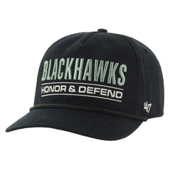 Chicago Blackhawks '47 OHT Military Appreciation Homeland Honor and Defend Hitch Adjustable Hat - Black - NHL