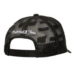 Miami Heat Monogram Allover Logo Mesh Trucker Adjustable Hat Black - NBA