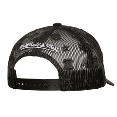 Philadelphia 76ers Monogram Allover Logo Mesh Trucker Adjustable Hat Black - NBA