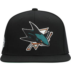 San Jose Sharks Mitchell & Ness Core Top Spot Snapback Hat - Black - NHL