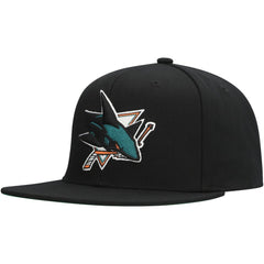 San Jose Sharks Mitchell & Ness Core Top Spot Snapback Hat - Black - NHL
