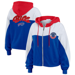 Buffalo Bills WEAR by Erin Andrews Women's Plus Size Color Block Full-Zip Hoodie Royal | NFL