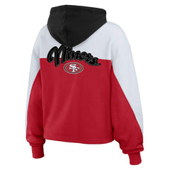 San Francisco 49ers WEAR by Erin Andrews Women's Plus Size Color Block Full-Zip Hoodie Scarlet | NFL