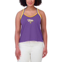 Minnesota Vikings WEAR by Erin Andrews Women's Cross Strap Tri-Blend Tank Top Purple | NFL