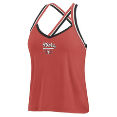San Francisco 49ers WEAR by Erin Andrews Women's Cross Strap Tri-Blend Tank Top Scarlet | NFL