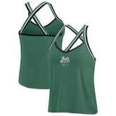 New York Jets WEAR by Erin Andrews Women's Cross Strap Tri-Blend Tank Top Green | NFL