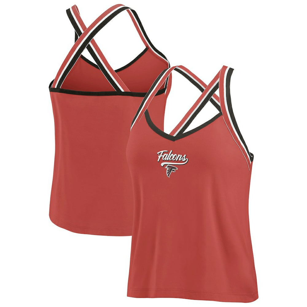 Atlanta Falcons WEAR by Erin Andrews Women's Cross Strap Tri-Blend Tank Top Red | NFL