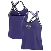 Baltimore Ravens WEAR by Erin Andrews Women's Cross Strap Tri-Blend Tank Top Purple | NFL