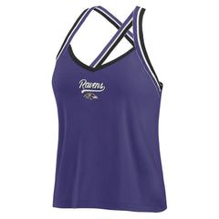 Baltimore Ravens WEAR by Erin Andrews Women's Cross Strap Tri-Blend Tank Top Purple | NFL