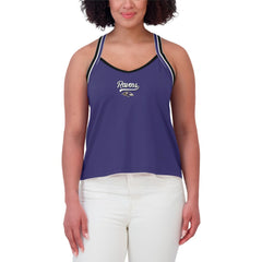 Baltimore Ravens WEAR by Erin Andrews Women's Cross Strap Tri-Blend Tank Top Purple | NFL