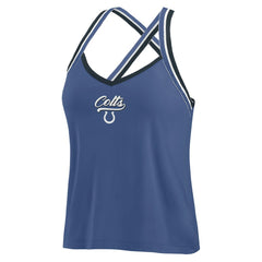 Indianapolis Colts WEAR by Erin Andrews Women's Cross Strap Tri-Blend Tank Top Royal | NFL