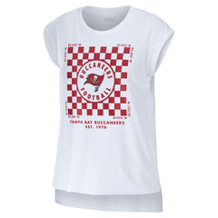 Tampa Bay Buccaneers WEAR by Erin Andrews Women's Checker Muscle Tank Top White | NFL