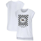 Baltimore Ravens WEAR by Erin Andrews Women's Checker Muscle Tank Top White | NFL