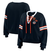 Chicago Bears WEAR by Erin Andrews Women's Lace-Up Sweater Navy | NFL