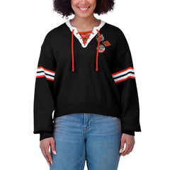 Cincinnati Bengals WEAR by Erin Andrews Women's Lace-Up Sweater Black | NFL