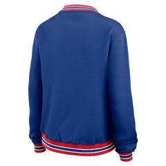 New England Patriots WEAR by Erin Andrews Women's Oversized Long Sleeve V-Neck Sweatshirt Navy | NFL