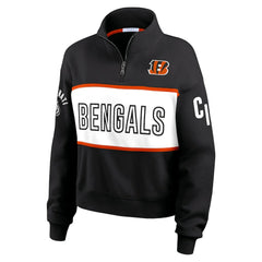 Cincinnati Bengals WEAR by Erin Andrews Women's Quarter-Zip Jacket Black | NFL