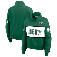 New York Jets WEAR by Erin Andrews Women's Quarter-Zip Jacket Green | NFL